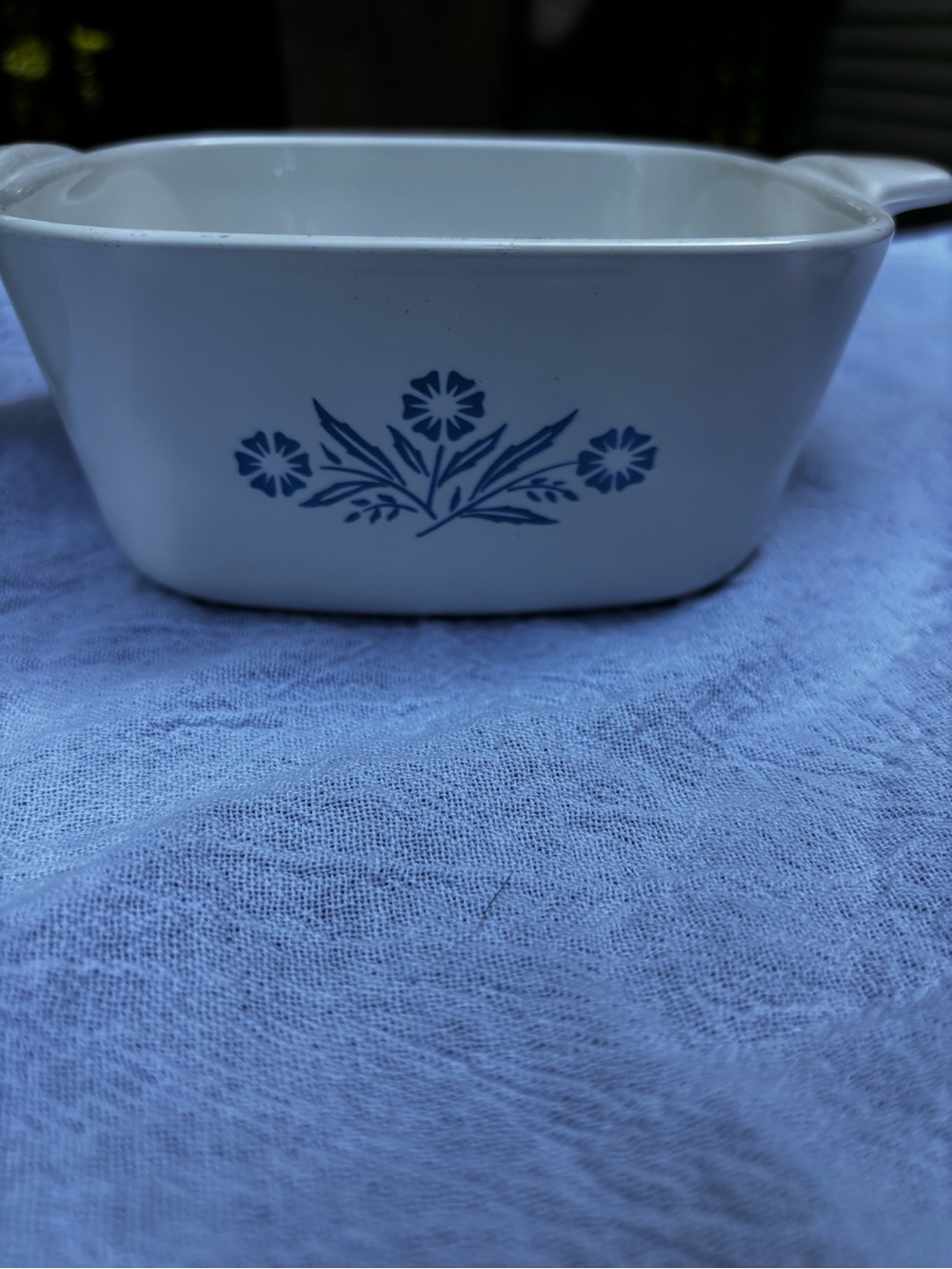 Corningware Cream Casserole with Blue Floral Motif Quantity: 2